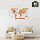 3D Wooden World Map Oak