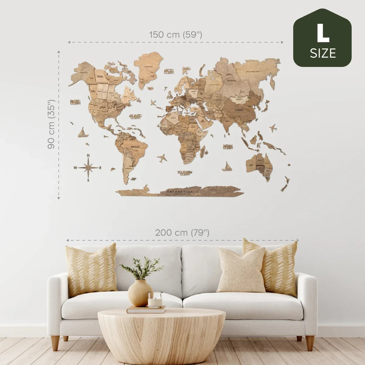 3D Wooden World Map Terra, photo 18 of 22