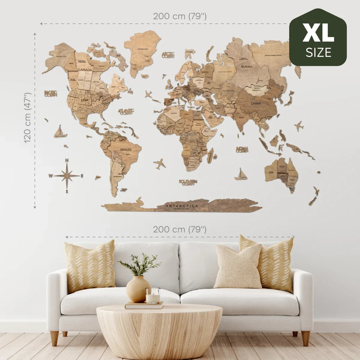 3D Wooden World Map Terra, photo 19 of 22