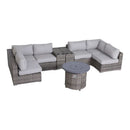 Wicker Outdoor Lounge Set With Cushions And Fire Pit by HouseOfZazla
