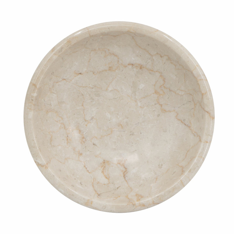 7x7x4" Round Marble Pedestal Fruit Bowl, photo 3 of 10
