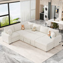 Sectional Sofa Pull-Out Sofa Bed Sleeper With A Storage Ottoman, Three Pillows And Charging Devices For Living Room by Unique Piece Furniture