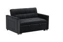 Maeve - Convertible Sleeper Loveseat With Tufting and Side Pocket - Black by HouseOfZazla