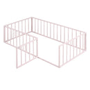 Metal Floor Bed Frame With Fence And Door by Unique Piece Furniture