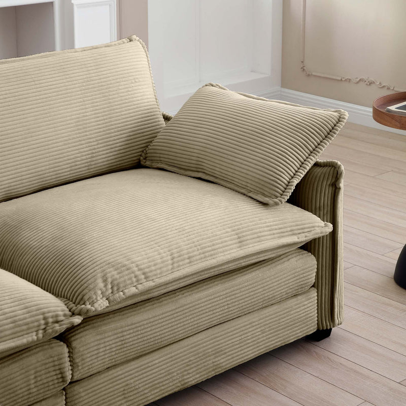 Walker Edison | Corduroy Cloud Couch with Ottoman