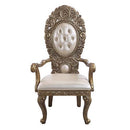 Constantine - Arm Chair (Set of 2) - Synthetic Leather , Brown & Gold