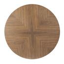 47.25" Round MDF Coffee Table End Table Short Leisure Tea Table Cross Legs Metal Base,Walnut