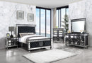 Varian II - Nightstand - Mirrored, Black & Sliver