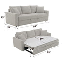 Connie - Boucle Sleeper Sectional Sofa With 2 Toss Pillows - Beige by HouseOfZazla