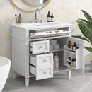 Bathroom Vanity With Top Sink, Modern Bathroom Storage Cabinet With 2 Drawers And A Tip-Out Drawer by HouseOfZazla