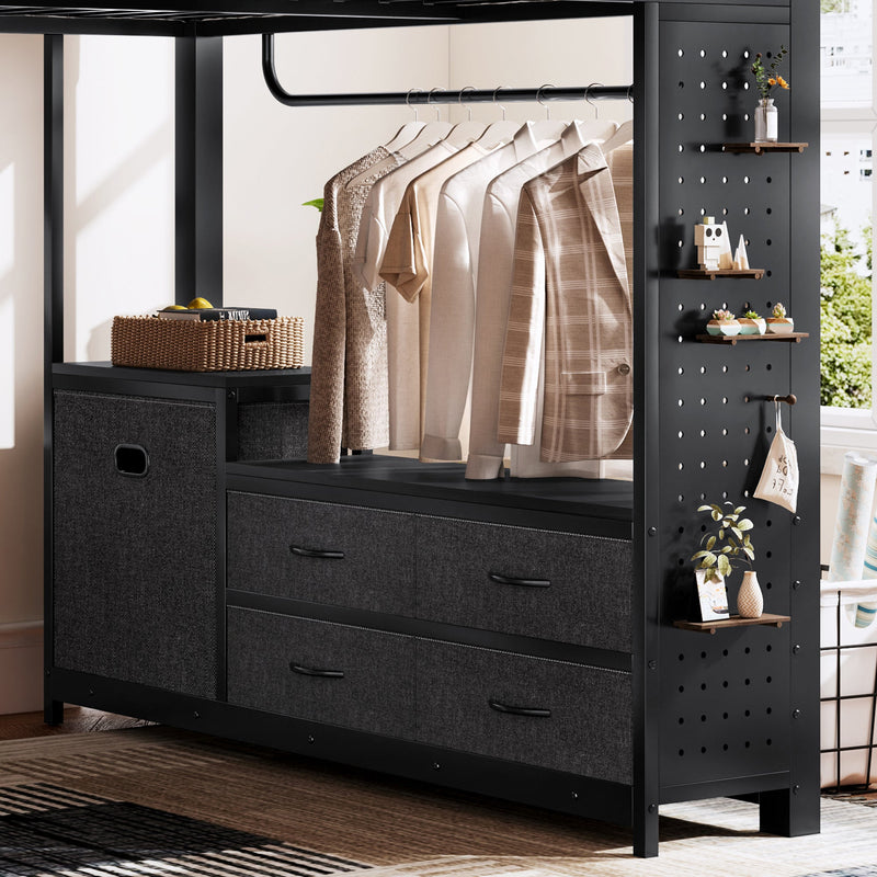Queen Size Loft Bed with Desk & Shelves, photo 7 of 10