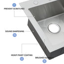 21" Drop In Kitchen Sink With Pull Out Faucet And Sink Cover, 16 Gauge - Brushed Nickel by HouseOfZazla