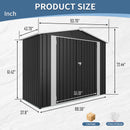8ft x 4ft Outdoor Metal Storage Shed with Lockable Latch by HouseOfZazla