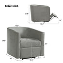 Power Lift Recliner Barrel Shape Reclining Chair With Footrest And Side Pocket