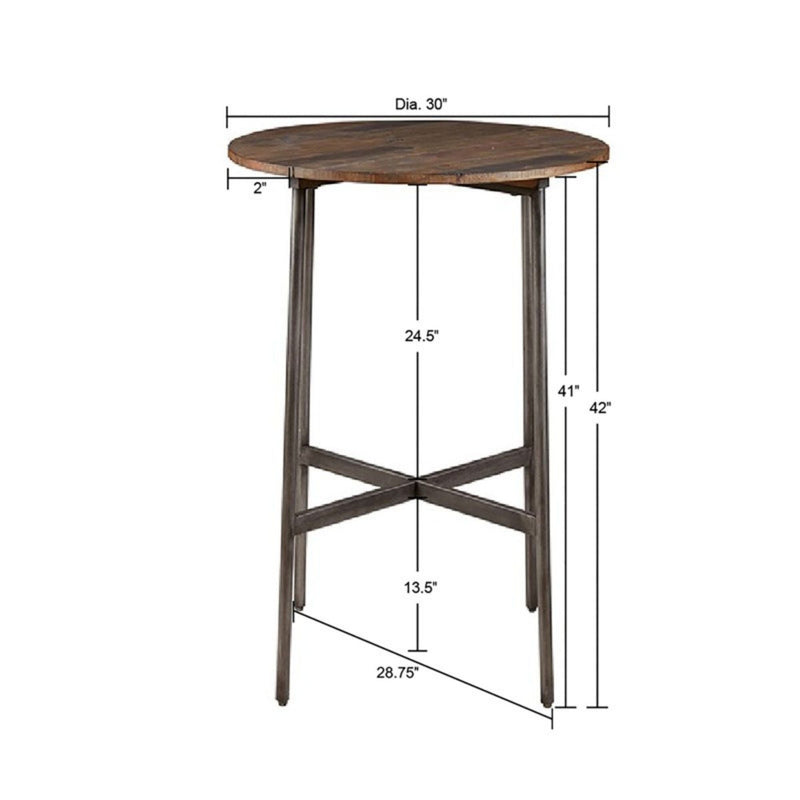 Renu - Round Bar Table With Industrial Charm - Light Brown, photo 3 of 5