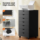 7 Drawer Chest - Storage Cabinets with Wheels Dressers Wood Dresser Cabinet Mobile Organizer Drawers for Office