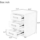 3 Pieces Bedroom Sets Queen Size Velvet Upholstered Platform Bed Vertical Channel Tufted Headboard and Two Three-drawer Nightstands,Beige