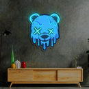 Neon Sign Bear Uv Print Neon , Custom logo sign, Bear wall art, Neon Sign Custom