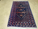 3' 4" X 5' 6" Vintage Handmade Pakistan Balouchi Balouch Tribal Wool Rug Nice
