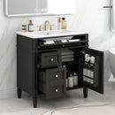 Bathroom Vanity With Top Sink, Storage Cabinet With 2 Drawers, Tip Out Drawer by Unique Piece Furniture