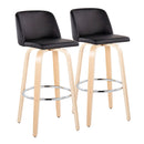 Toriano - Contemporary Fixed Height Barstool & Swivel With Round Footrest (Set of 2) by HouseOfZazla