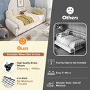 Upholstered Daybed With Metal Slatted Base