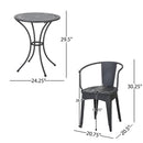 Ambrosia - 3 Piece Bistro Set With Leaf Motifs Top And Seat by HouseOfZazla