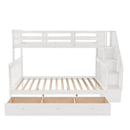 Stairway Bunk Bed With Storage And Guard Rail For Bedroom by Unique Piece Furniture