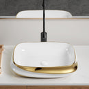 Vessel Sink Above Counter Vanity Basin - Gold / White / Milk White by HouseOfZazla