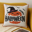 Happy Halloween Pumpkin Witch Throw Pillow Set of 2