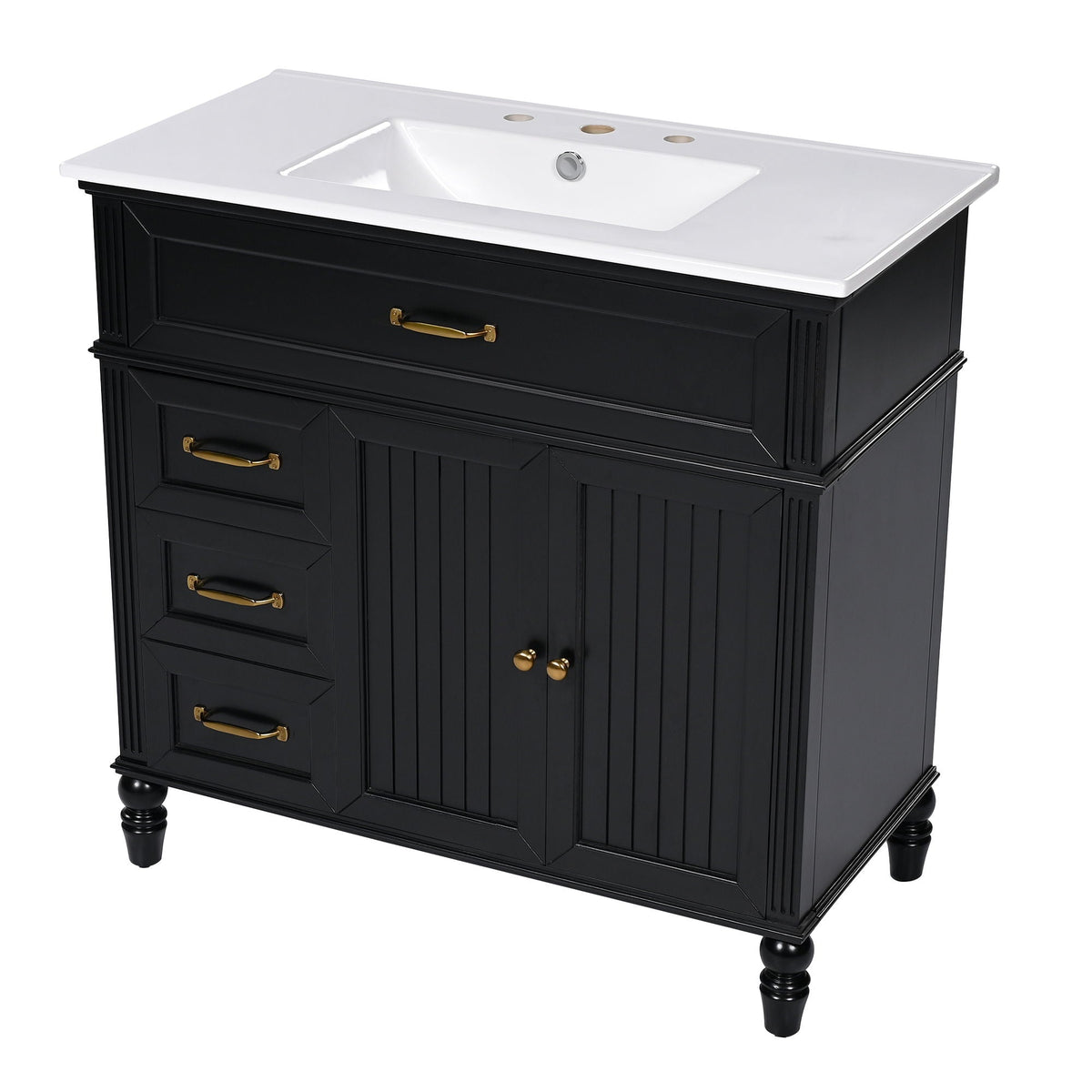 Bathroom Vanity With Sink, Freestanding Cabinet & Drawers, photo 19 of 40