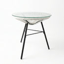 Nusa Outdoor Synthetic Wicker Glass-Top Side Table by HouseOfZazla