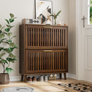 Medieval Modern Shoe Cabinet With 2 Flip Drawers And Fence Design by Unique Piece Furniture