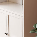 Kitchen Pantry Cabinet Tall Storage With Adjustable Shelves, Heavy Duty Stainless Steel Frame - White by HouseOfZazla