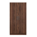 2 Door Wooden Wardrobe Armoire With 3 Storage Shelves - Brown by HouseOfZazla