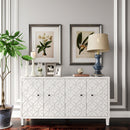 Accent Cabinet 4 Door Wooden Cabinet Sideboard Buffet Server Cabinet Storage Cabinet, For Living Room, Entryway, Hallway, Office, Kitchen And Dining Room - White Wash by HouseOfZazla