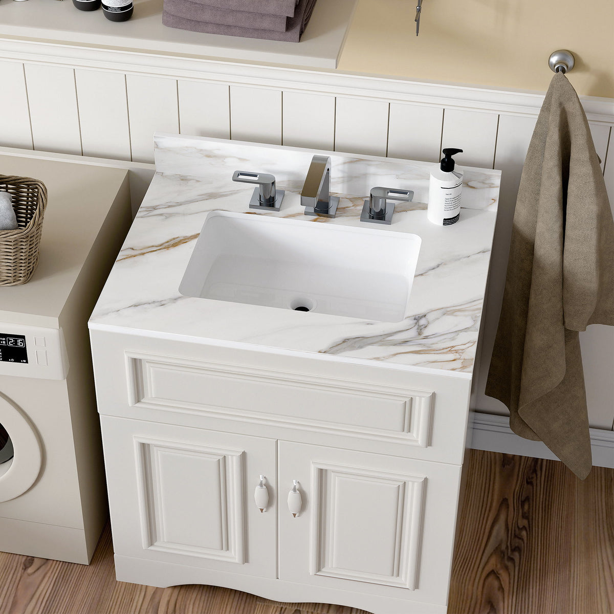 Vanity Top With Undermount Sink And Backsplash, Sintered Stone, photo 19 of 40