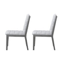 Tufted Upholstery Modern Dining Chairs (Set of 2) Sleek Comfort With Rubber Wood Frame - Gray / Oak by HouseOfZazla