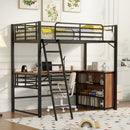 Loft Bed & 3 Layers Of Shelves And L-Shaped Desk by Unique Piece Furniture