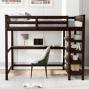 Loft Bed With Storage Shelves And Under Bed Desk by Unique Piece Furniture