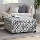Richmond Storage Ottoman with Unique Pattern and Ample Storage - Gray by HouseOfZazla