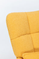 Rocking Chair Nursery, Teddy Upholstered Glider Rocker With High Backrest, Reading Chair Modern Rocking Accent Chairs Glider Recliner For Living Room - Yellow by HouseOfZazla