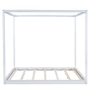 Wood Canopy Platform Bed With Support Legs And Airflow Slats