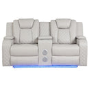 Benz - Power Reclining Loveseat & LED Lighting And Built In USB