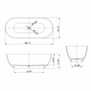 68.9 Inch Translucent Freestanding Bathtub