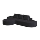 Modern Curved Sofa, L-Shaped Modular Sectional Set With 3 Pillows by HouseOfZazla