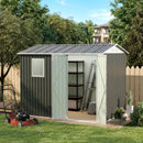 9x6 Ft Metal Garden Shed with 1 Window for Outdoor Patio Storage by HouseOfZazla