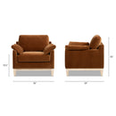 Pasadena 36" Wide Modern Farmhouse Accent Arm Chair, Burnt Orange Velvet by HouseOfZazla