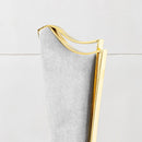 Gorgeous Streamlined High Back Fabric Stainless Steel Dining Chair (Set of 2) - Gold / Gray by HouseOfZazla
