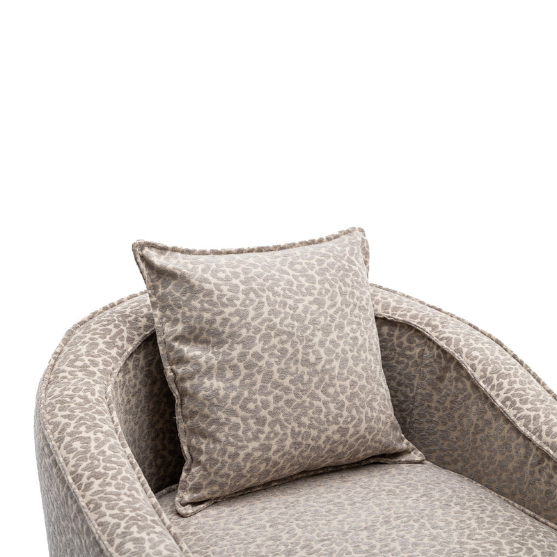 Accent Chair with Ottoman, Mid Century Modern Barrel Chair Upholstered Club Tub Round Arms Chair for Living Room